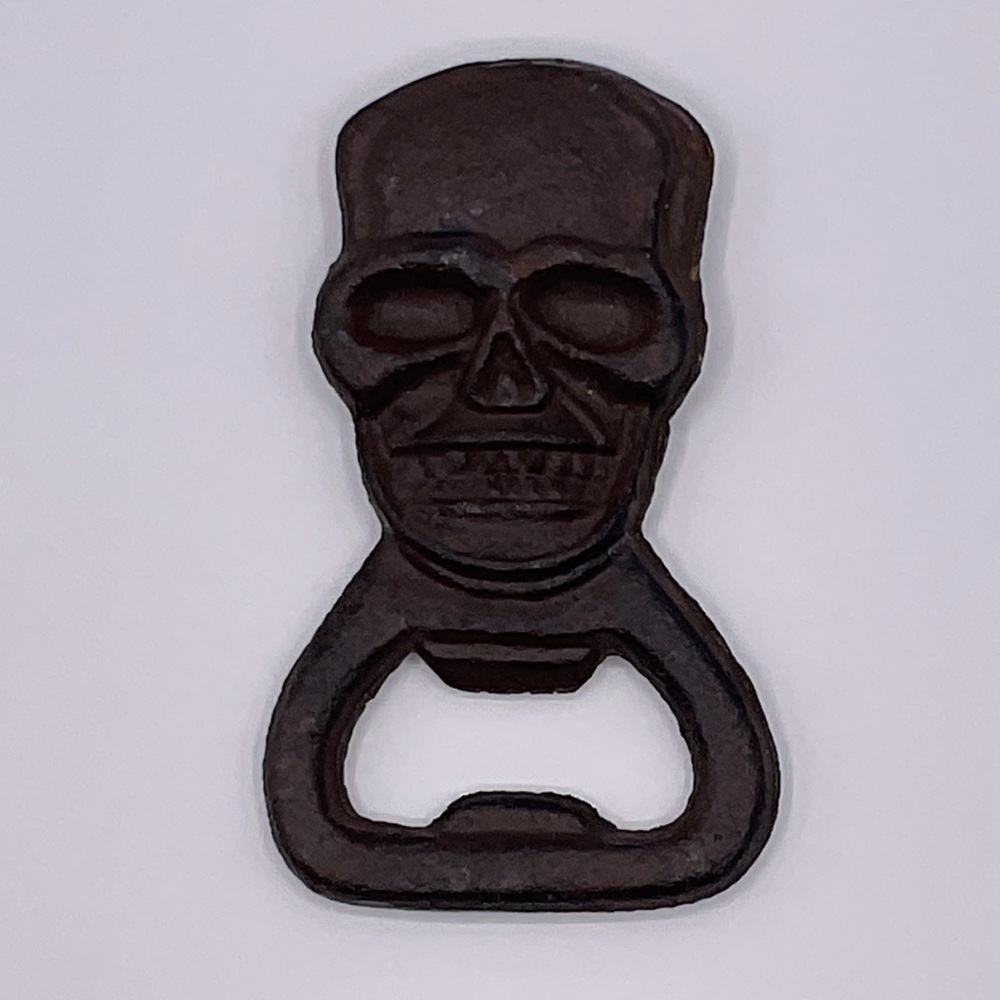 Halloween Bottle Opener Skull Skeleton Cast Iron Bar Accessory Man Cave Beer